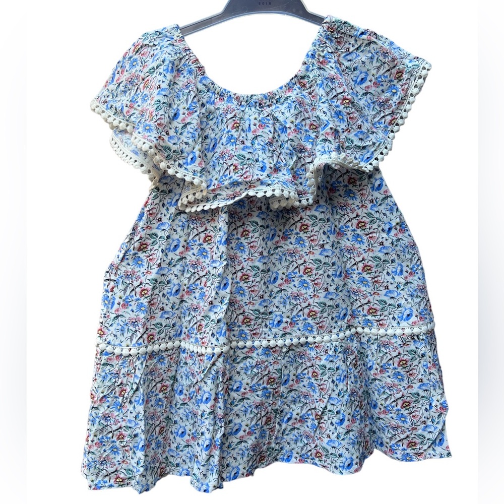 GAP Kids Trim Ruffle Floral Print Dress